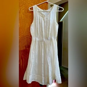Vintage Prairie Underground Sleeveless White Cotton Dress with Petticoat